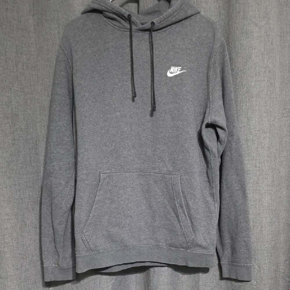 Nike Men's Dark Gray Pullover Hoodie with Logo